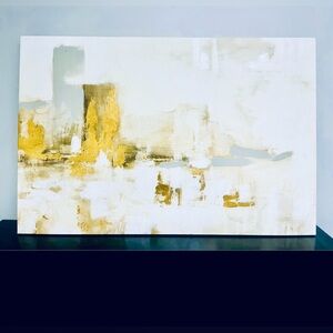 Abstract Gold and White Canvas Art 24x36”